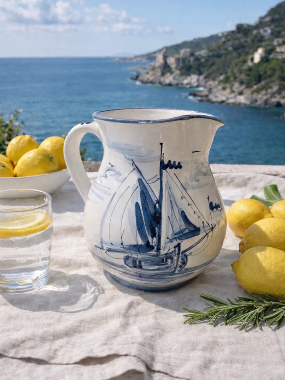 Hand Painted Italian Wine/Water Carafe